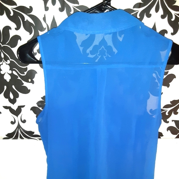 Blue Sheer Sleeveless Camisole - Picture 4 of 7